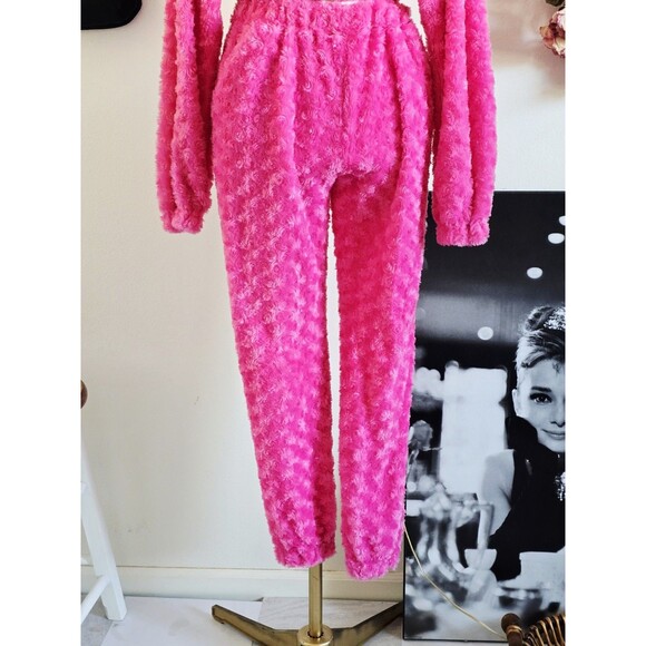 Hot Pink Hooded Crop Sweatershirt And Jogger Set Lounge S - Picture 4 of 6